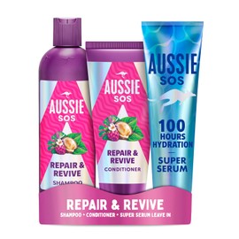Aussie SOS Repair & Revive Bundle: Shampoo 300ml , Conditioner 200ml, Serum 160ml