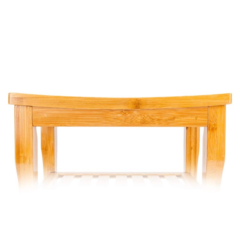Niufaa Waterproof Bamboo Shower Bench with Shelf Wooden Spa Bath