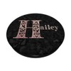 Hailey Name Floral Letters Pink Rose on Black Design