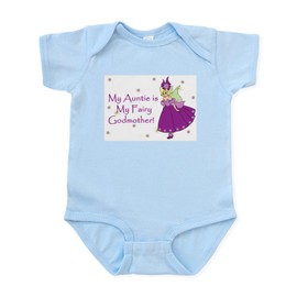 CafePress Aunt is Fairy Godmother Infant Bodysuit Cute Infant Bodysuit Baby Romper Sky Blue