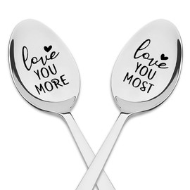 I Love You Spoons for Boyfriend & Husband - 2Pcs Anniversary & Valentine's Gifts for Him & Her