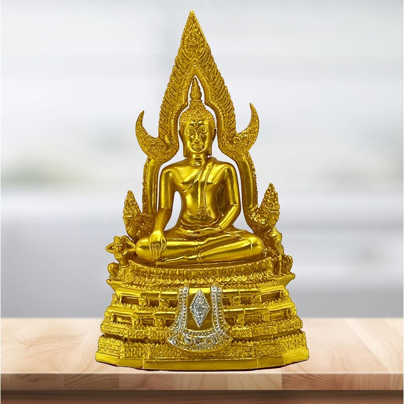 BUDDHO Chinnaraj Thai Buddha Statue for Home Decor 8" h