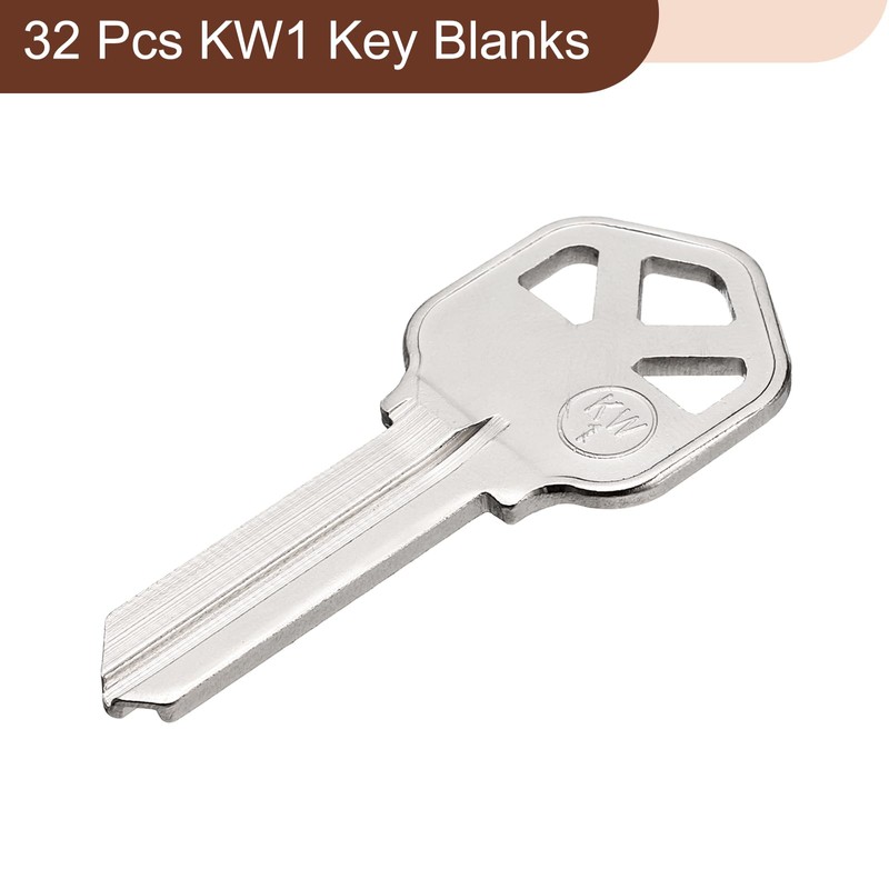 sourcing map 32pcs Key Blanks KW1 Brass Key Blanks Uncut