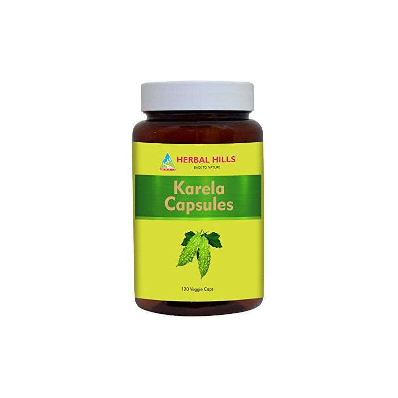HERBAL HILLS Bitter Melon/Bitter Gourd/Karela Capsules (Momordica Charantia) | 120