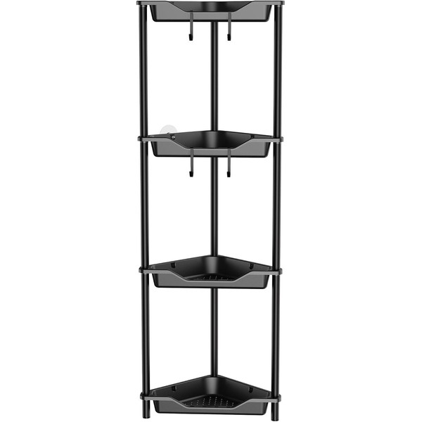 4 Tier Floor Standing Plastic Corner Shower Caddy Organizer Corner