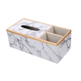 Gatuida Creative Marble Tissue Box Cover Practical Holder for Home Elegant White Marble Design Smooth Surface for Tissues for Living Room Bedroom and Bathroom Use