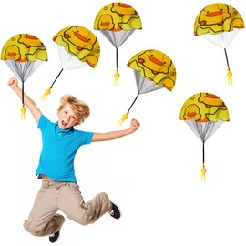 Parachute Toy Children, FainFun 6 Parachute Skater Toy Small, Throwing Game Children's Parachute, Parachutist, Outdoor Activities (Yellow)