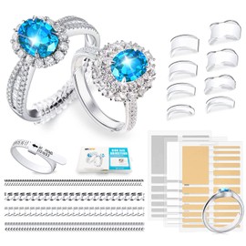 70 Pcs Ring Size Adjuster for Loose Rings with Ring Size Measuring Tool for Ring Adjuster, Plug-in Invisible Ring Spiral Silicone Tightener with Women and Men Any Rings Size