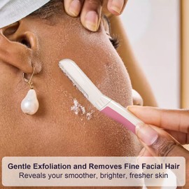 THURLADY Dermaplane Razor, Face Razors for Women, Dermaplaning Tool, 1 Reusable Handle with 19 Microblades for Face, Pearl Blush