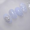 Winter Blue Handmade Nail Tips - Almond Short / 윈터블루