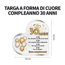 NAÏZAYA Birthday Heart Plaque (30 Years)
