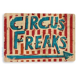Tinworld Circus Freaks Carnival Sign D052