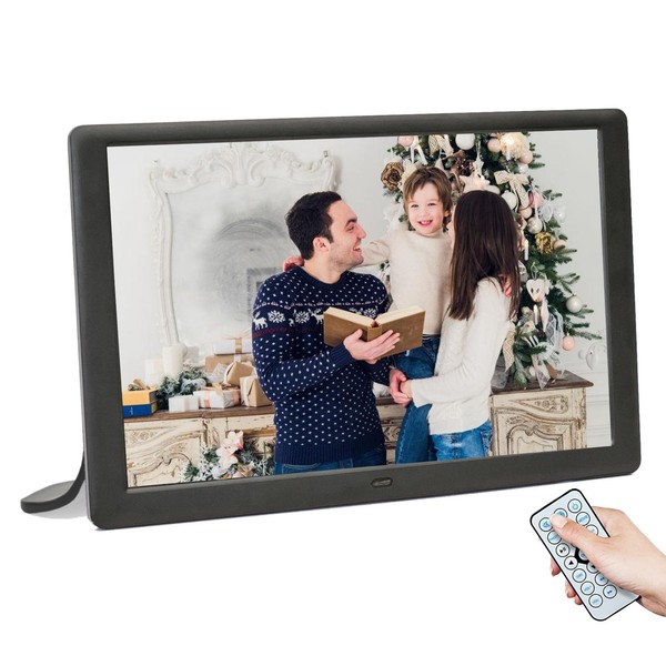Zedify 10.1 inch Digital Photo Picture Frame 1280x800 IPS Display with Photo Music Video Player Calendar Alarm, Auto Power On/Off, Wall Mountable with Remote, Gift for Family & Friends