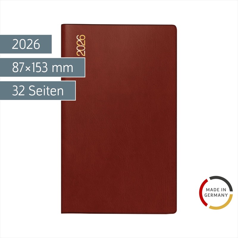rido/idé Pocket Calendar Model M Planner 2026 | A6, Plastic,