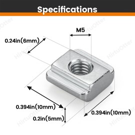 80 PCS M5 Sliding T-Nuts for 2020/2040/2060 Series Aluminum Extrusion Profiles | Nickel-Plated | Corrosion-Resistant Slide-in Nuts for V-Slot/T-Slot Systems & 3D Printing DIY