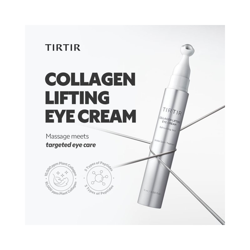 Crema para ojos TIRTIR Collagen Lifting con aplicador de rodillo