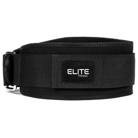 Elite Fitness - Cinturon para levantamiento de pesas, ideal para brindar soporte a la espalda baja durante entrenamiento, para hombres y mujeres (Negro, Extra Grande)