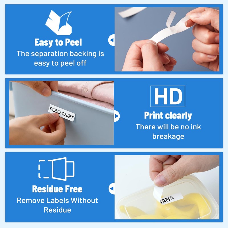 Fizoon 12mm 0.47" Laminated White Tape Replacement for Brother TZe-231