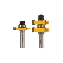 YONICO Router Bits Tongue & Groove Set 1-1/4-Inch 2 Bit 1/2-Inch Shank 15222