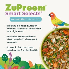 ZuPreem 4 Pound Bird Food for Medium Large Birds Pellets Seeds Fruits Vegetables