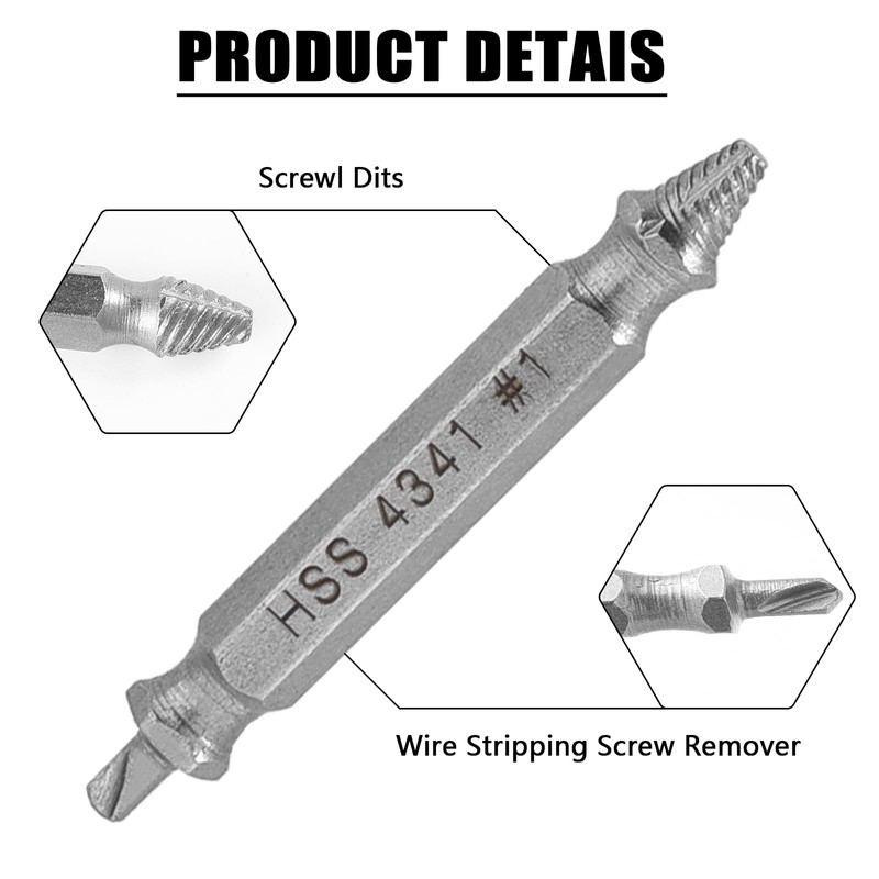 6PCS Damaged Screw Extractor Set, Screw Extractor Set Broken Screw