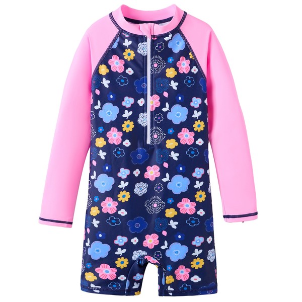UMELOK Girls Rash Guard Long Sleeve One Piece Swimsuits with
