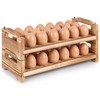 HANSGO 2PCS Countertop Wooden Egg Holders, Egg Container Racks Egg