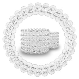 Specora - Spiral Hair Scrunchies Pack of 10 - 5 cm TPU Transparent