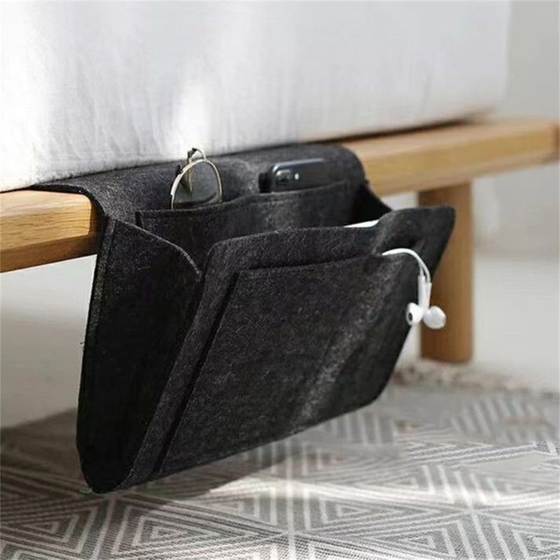 PmHaurient Bedside Caddy,Felt Bed Side Caddy Organizer With 5 Pockets