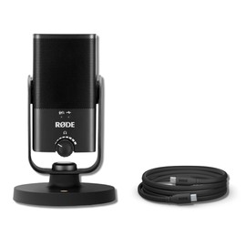 Rode NT-USB Mini USB Microphone for Podcasting, Streaming, Gaming and Vocal Recording with Rode SC17 USB-C to USB-C Cable (5')