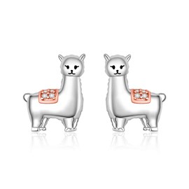 Llama Earrings Animal S925 Sterling Silver Stud Earring for Women