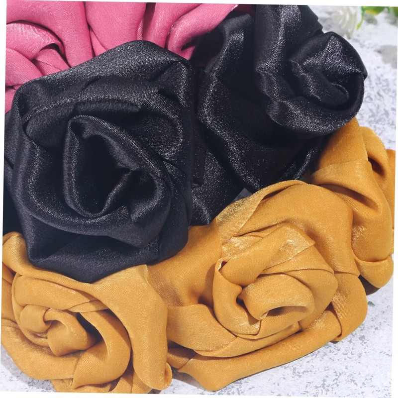 COLLBATH Cloth Rose Hair Band for Women Solid Flower Headband