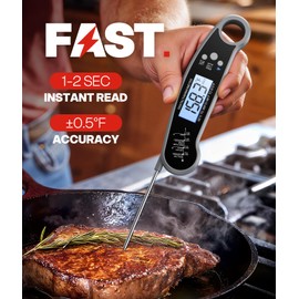 Digital Meat Thermometer, Instant Read Food Thermometer for Cooking, Grey