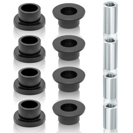 12 Pcs Shock Absorber Bushings Bearings Kit Compatible with Polaris Ranger 2X4 4X4 6X6 700 EFI/XP 500 570 700 800 900 1000 Gasket Front and Rear Sleeve Kit Automobile Replacement Repair Parts Black