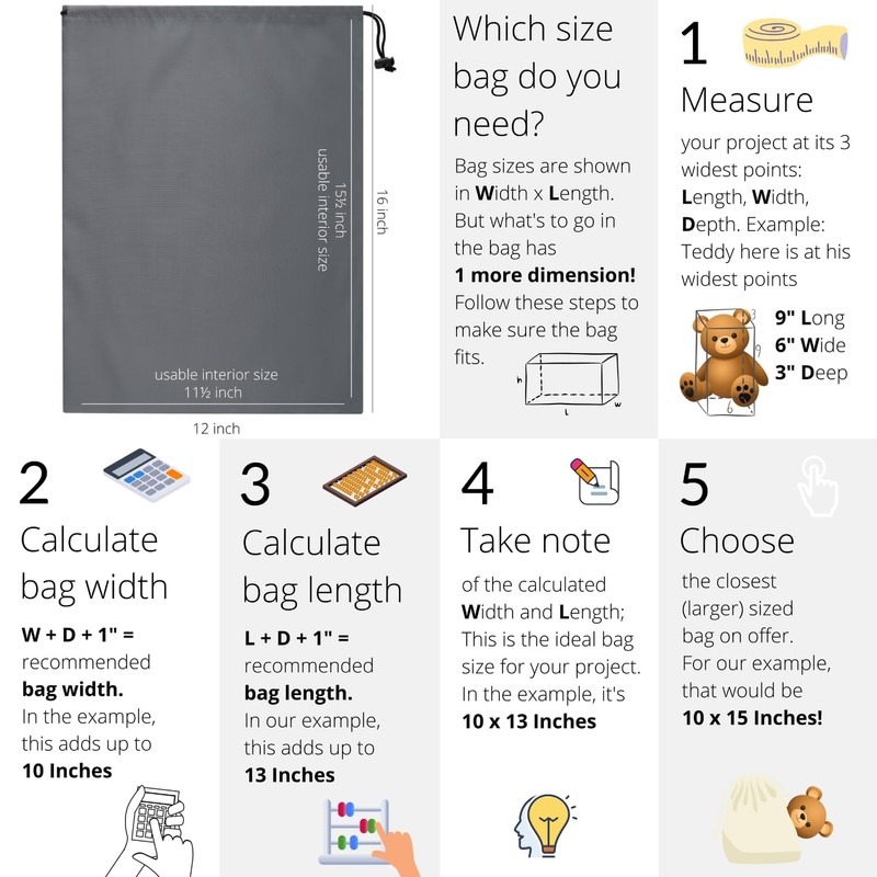 Drawstring Bag with Toggle - Nylon Cinch and Ditty Pouch