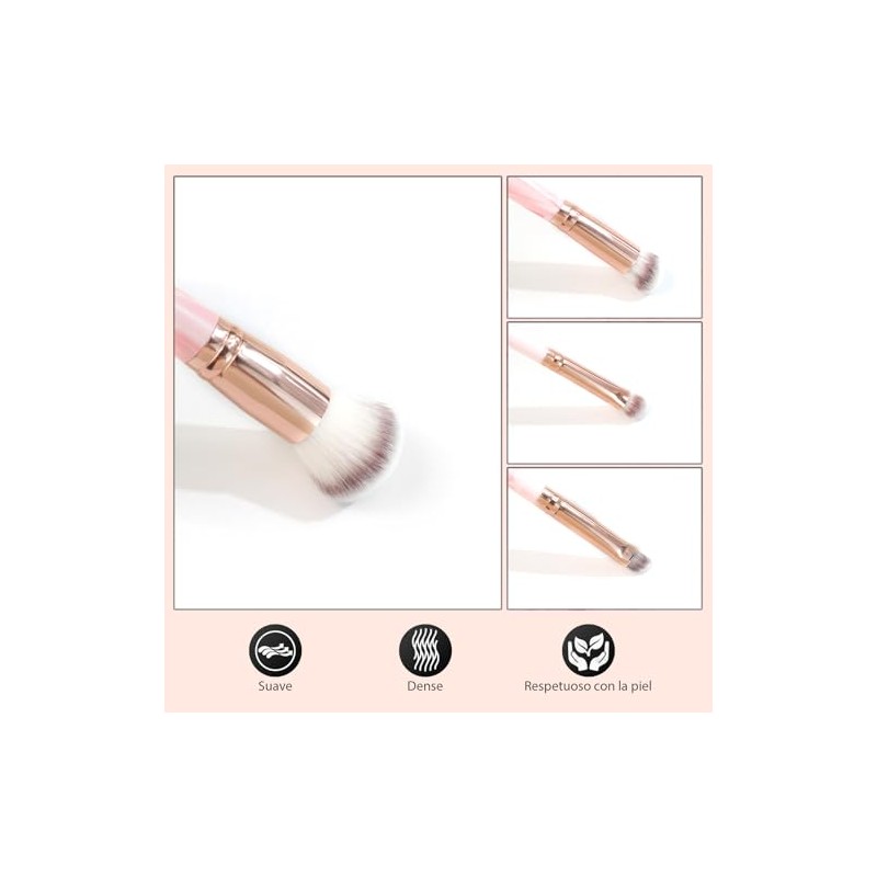 START MAKERS Brochas de Maquillaje de Doble Punta, Set de