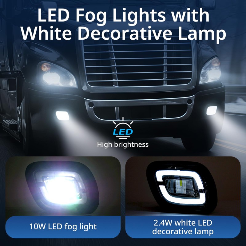High Soar LED Fog Light for Freightliner Cascadia (2008-2017) Truck,Front