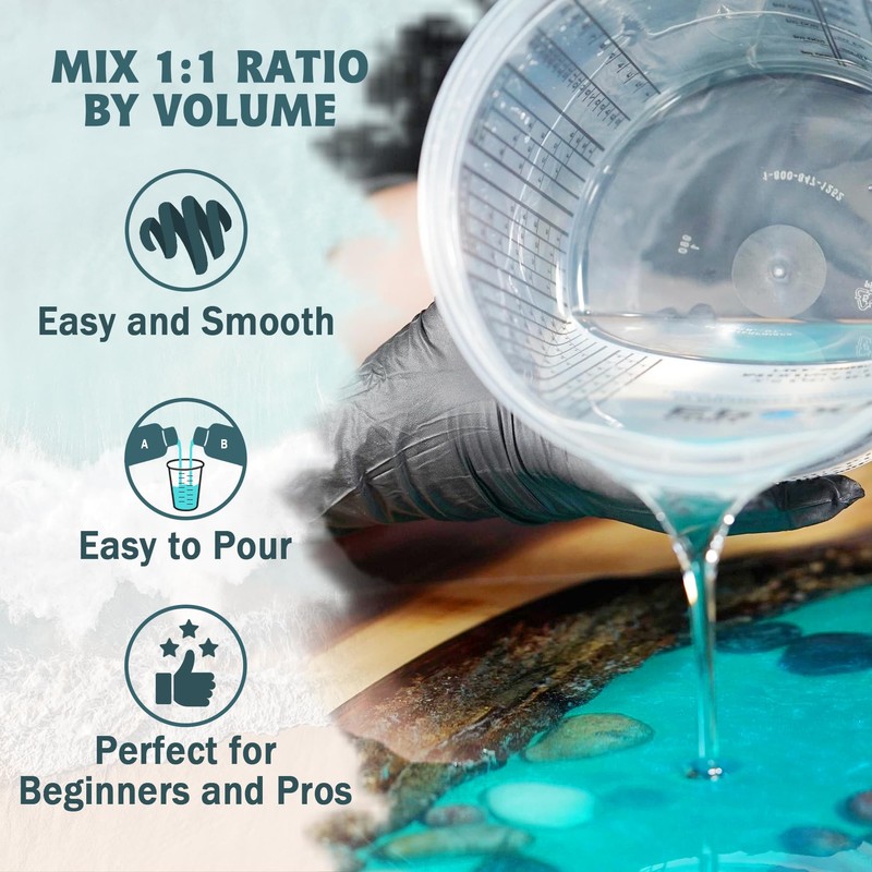 IGaiety 1 Gallon Epoxy Resin, Epoxy Resin Kit, Crystal Clear