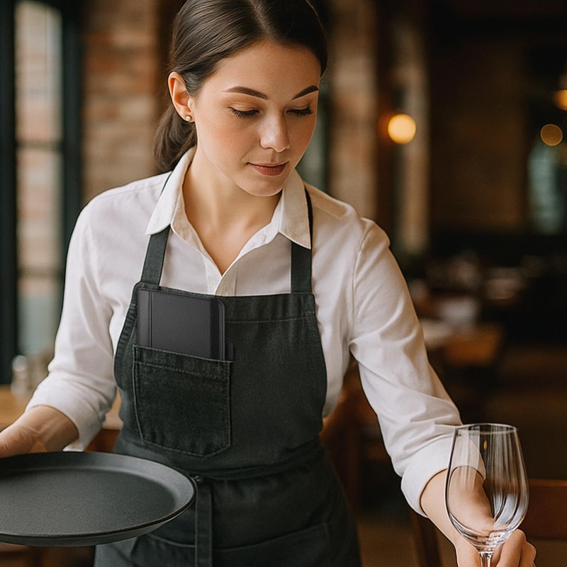 RSAquar Premium Server Book with Kickstand & Hand Strap –