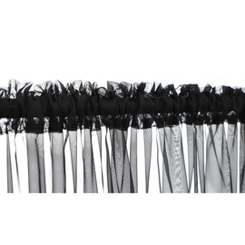 ABCHOME Black Sheer Curtains 72 Inches Long 2 Panels,Rod Pocket Voile Semi Sheer Window Curtains for Kitchen, Bedroom and Living Room (Black, 52 W x 72 L)