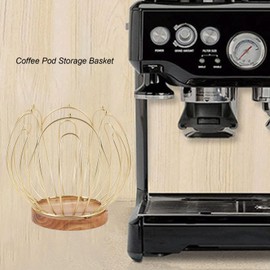 Coffee Pod Holder Organizer, Bud Shaped Design K Cup Holder Organizer with Wood Base, Large Capacity Coffee Pods Storage Organizer for Kitchen Counter and Office Desktop