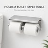 Dual Roll Toilet Paper Holder with Shelf – Stainless Steel