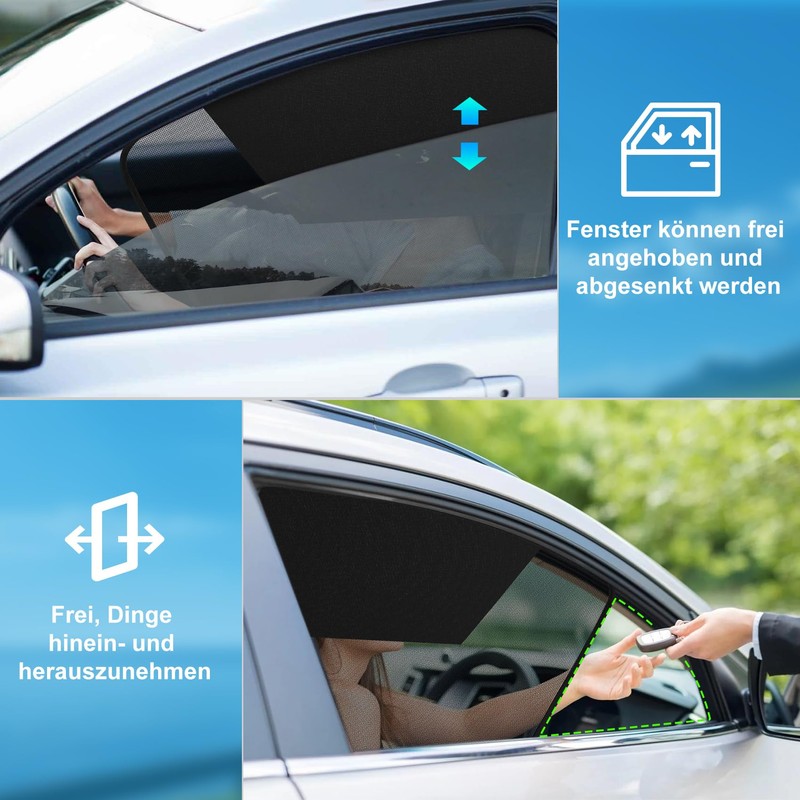 DIZA100 Sun Protection Car Baby, 2 Pack Magnetic Half Blackout