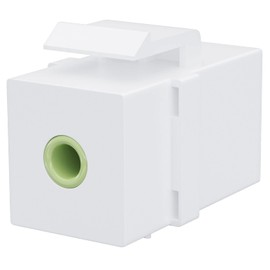 DIYTECH Premium 3.5mm Keystone Jack, Female to Female Headphone Speaker Jack Keystone, Stereo Wall Jacks in-line Modular, for Audio Jack Wall Plates, Aux Wall Plate (5 Pack White)