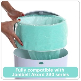 4 Pack Diaper Disposal Refill Liners Compatible with Janibell Akord 330 Series Adult Diaper System, Lightly Scented, Green