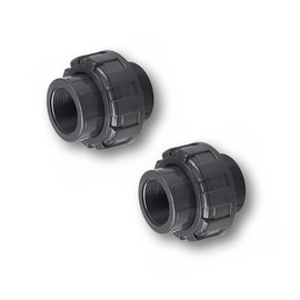 TOMEX PVC Pipe Fitting, 3/4" Union JETSTREAM, Schedule 80, Grey, EPDM O-Ring, NPT x NPT, F1970, SCH80 (3/4", 2 Pack)