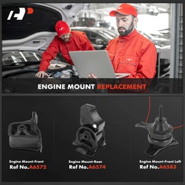 A-Premium 3PCS Engine Motor Mount Kit Compatible with Honda Accord 1998 1999 2000 2001 2002, 2.3L, Manual Transmission Only, Replace# 50821S84A01, 50810S84A00
