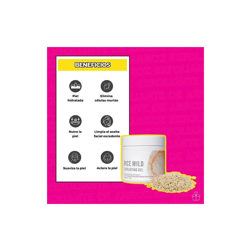 Exfoliante De Arroz En Gel Aclarante De Limpieza Profunda