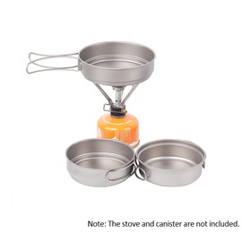 Lixada Ultralight Titanium Frypan Outdoor Camping Hiking Backpacking Cooking Frying Pan with Foldable Handles