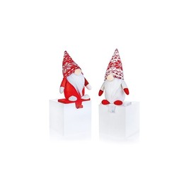Premier Decorations Red and White Scandinavian Style Stocking Holder Set of 2
